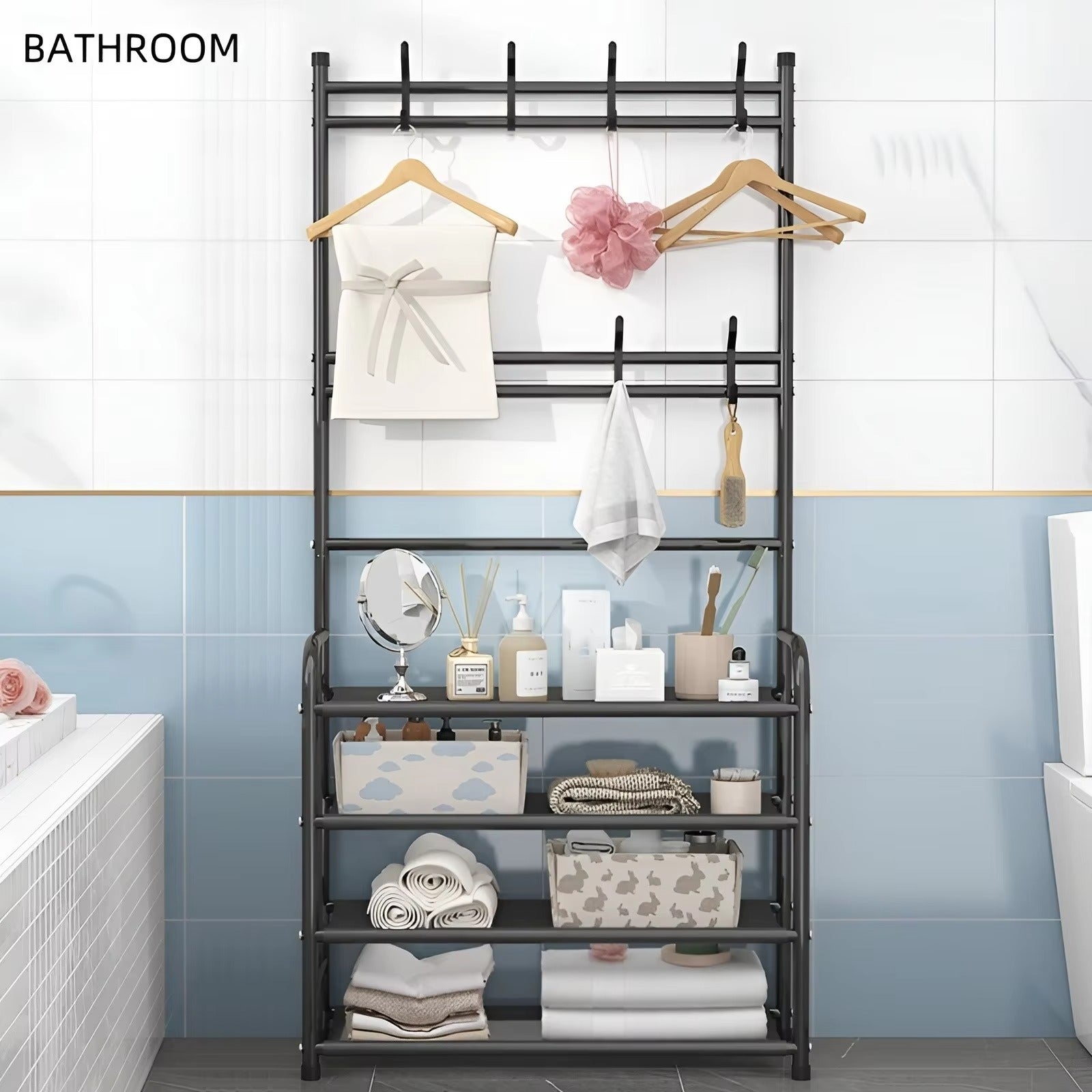 Clothes Hanger & Multi-Layer Shoe Storage Rack