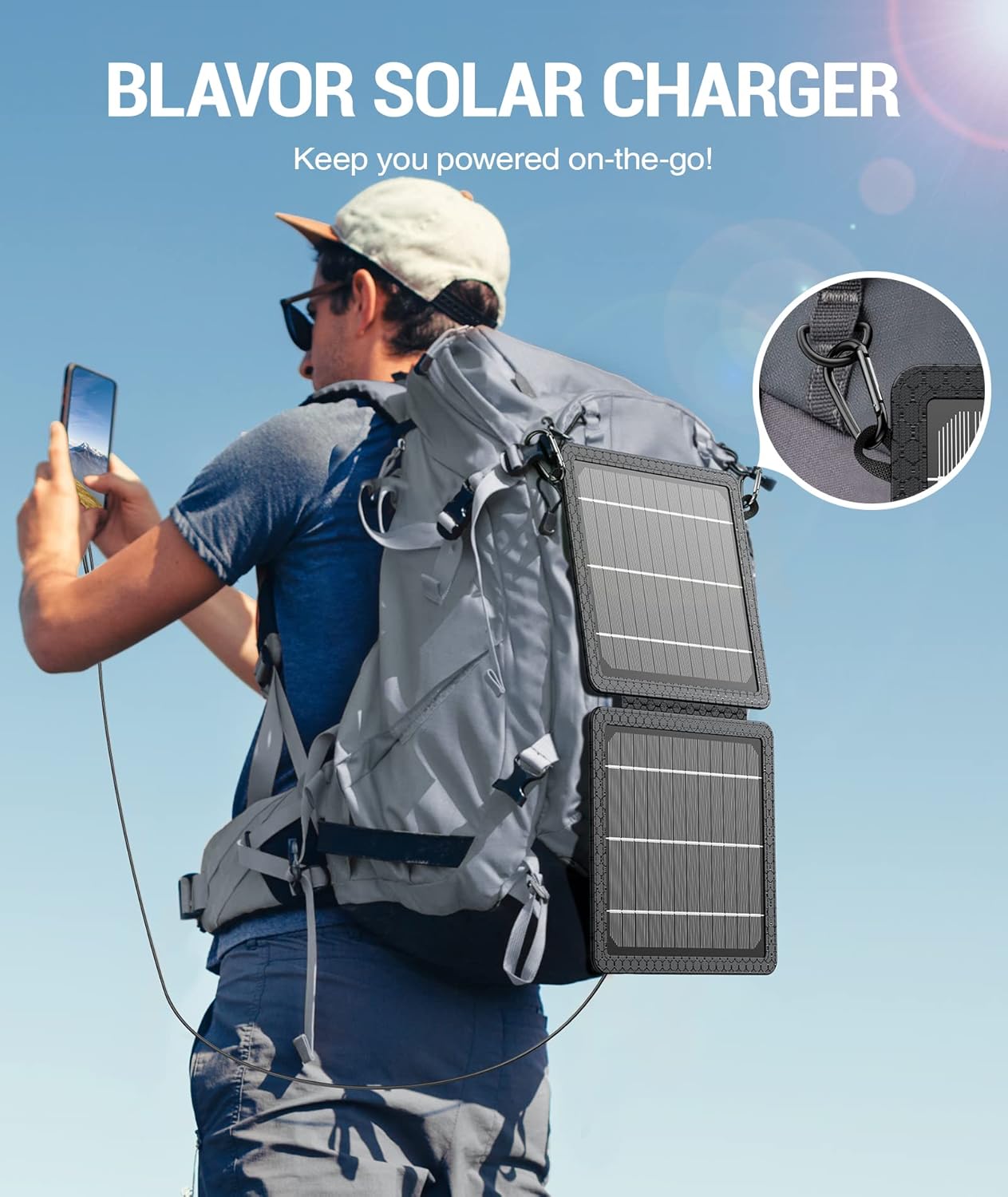 Foldable Solar Panel Charger with USB-C & USB-A Outputs