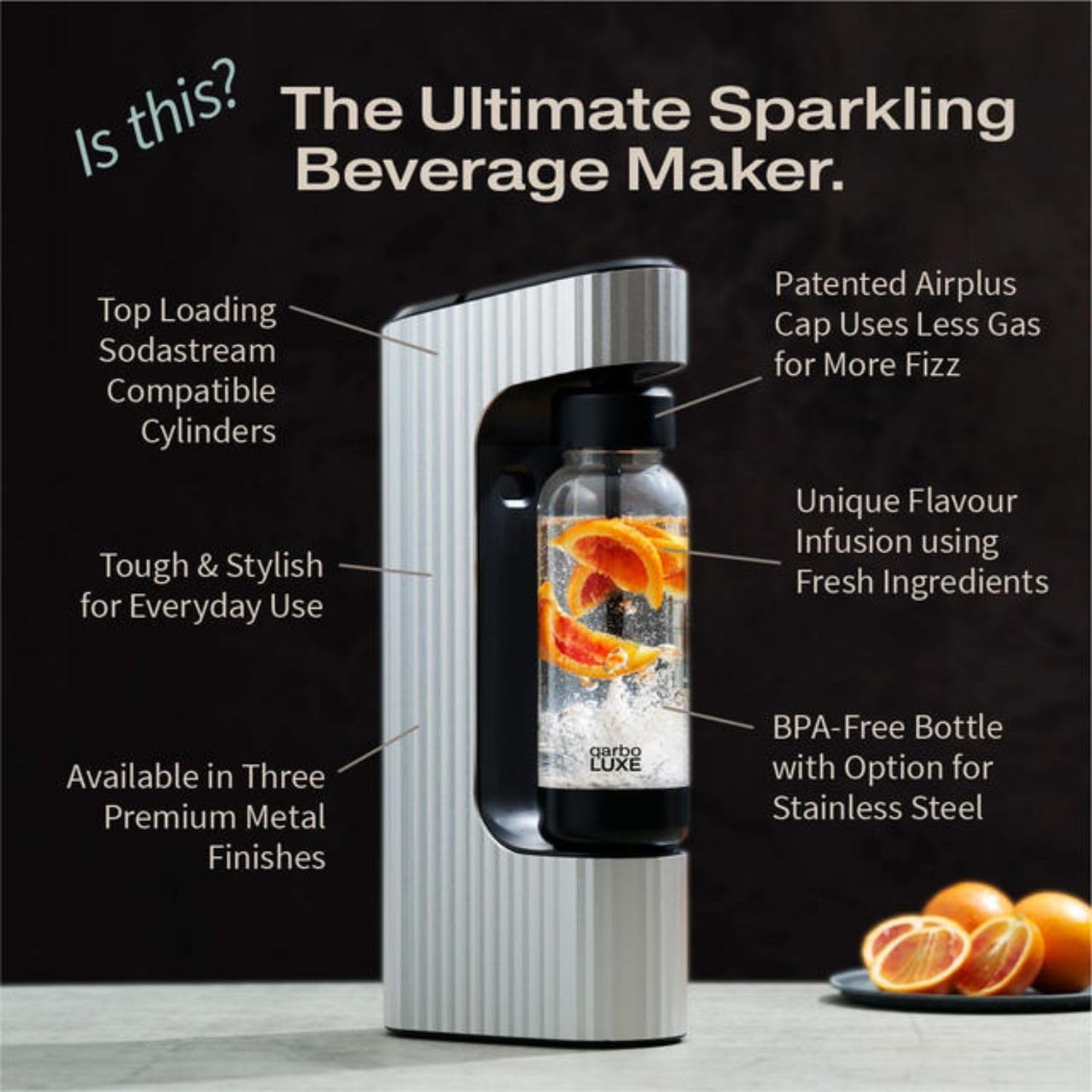 Premium Metal Sparkling Beverage Maker Machine