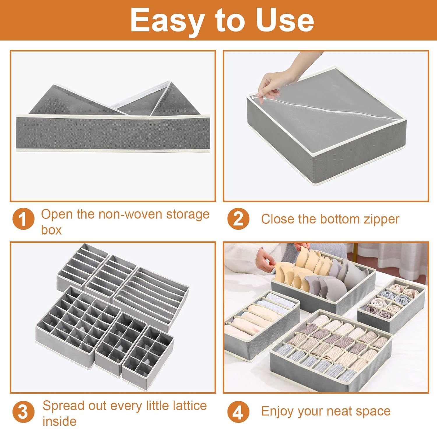 Wardrobe Undergarments Organizer and Storage Box