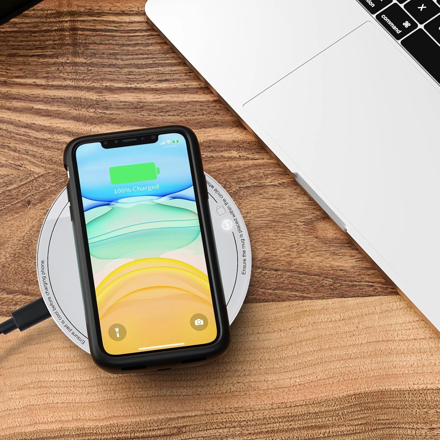 Self-Heating Ceramic Coffee Mug with Wireless Phone Charging